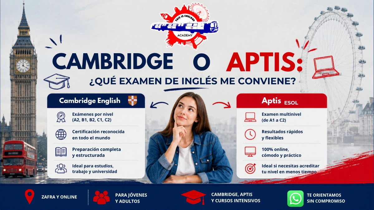 Cambridge o Aptis: imagen comparativa para elegir examen de inglés