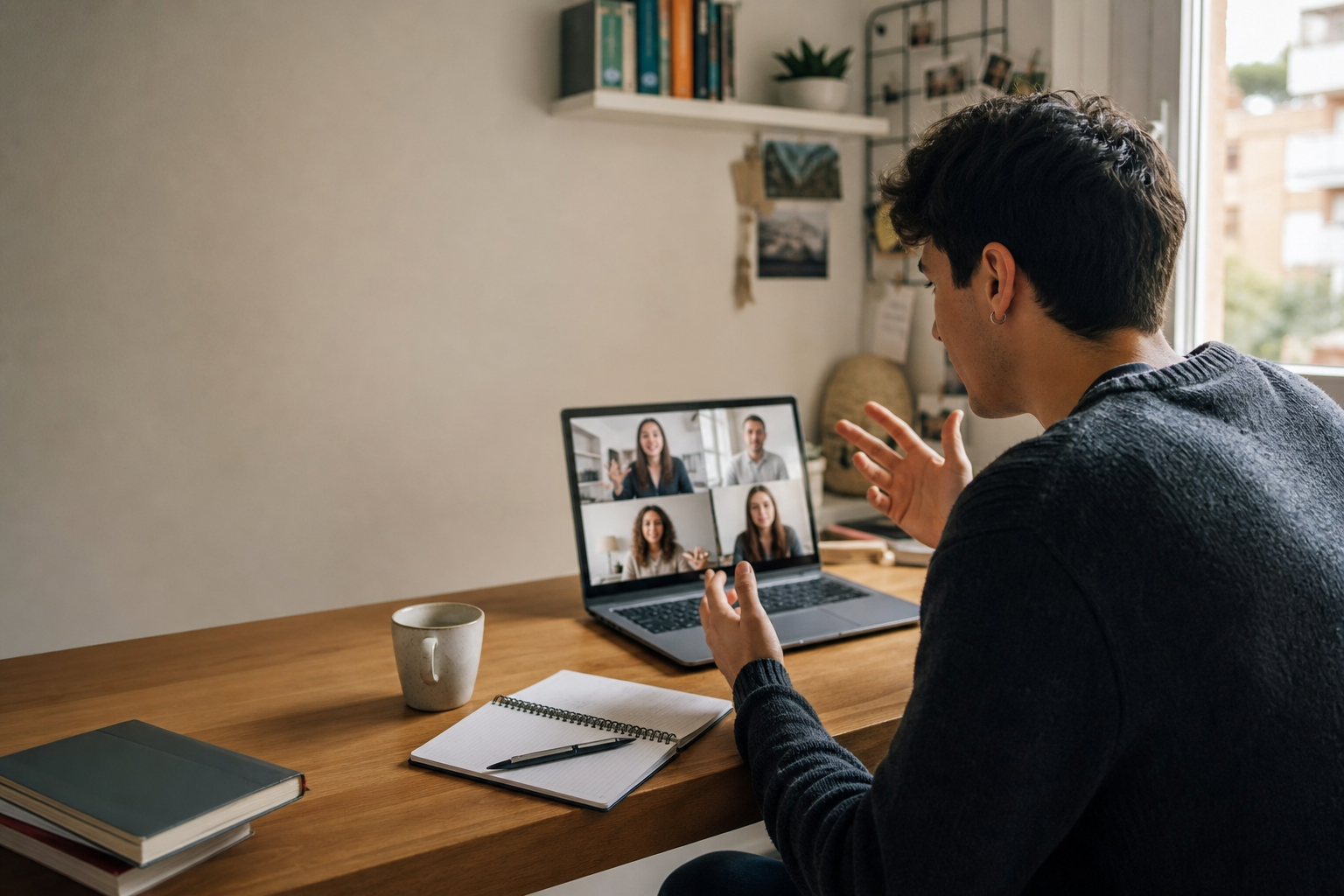 Clases de inglés online en directo con profesor y grupo